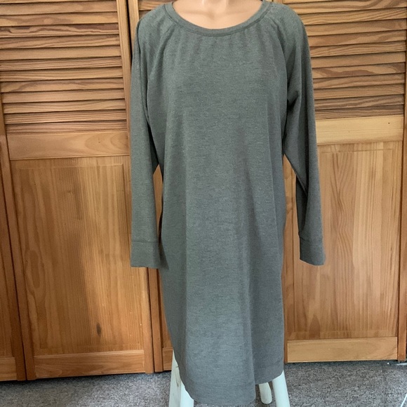 Mind over Matter gray shirt dress XL long sleeves cozy coverup beach pool - Picture 1 of 8